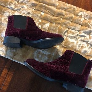 Free people velvet ankle boots
